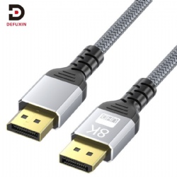 DFX Nylon Braided DisplayPort to DisplayPort Cable 2M 8K 60Hz 4K Video Wire Multi Model Match Cord for GPU Workstation PC