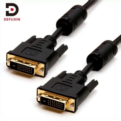 DFX Gold Plated DVI Cable 1.8M 24+1 Dual Link Video Wire HD 1080P Flexible Cord with Ferrite Cores for Gaming Monitor Graphics