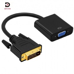DFX Active DVI to VGA Converter with Audio 1080P DVI-D 24+1 Male to VGA Female Adapter Cable for PC Desktop Monitor Display