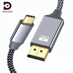 DFX 8K Type C to DisplayPort Cable 1.8m 4K 144Hz Braided USB C to DP Cord for MacBook Surface Gaming Monitor Projector Display