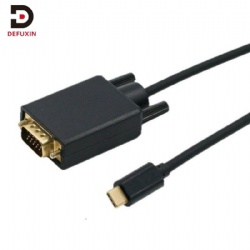 DFX Gold Plated Type C to VGA Cable 1.8m 6ft 1080P 60Hz USB C to VGA Converter for Laptop PC MacBook Monitor Projector TV