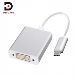 DFX Aluminum Type C to DVI Female Adapter 4K 30Hz USB 3.1 to DVI Converter for MacBook Pro Surface Laptop Monitor Projector TV