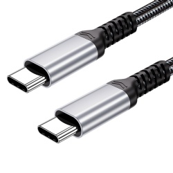DFX 100W 5A USB 3.2 C to C Cable 1M PD Fast Charging Nylon Braid Wire with E-Marker for iPhone 16 17 MacBook Surface Laptop