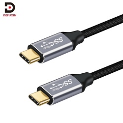 DFX Gold Plated 4K60Hz USB 3.2 C to C Cable 2M 20Gbps 100W Braid Video Cord with E-Marker for Studio Monitor Projector TV