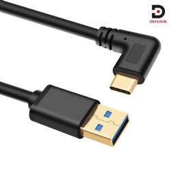 90 Degree USB C Cable 1m,Right Angle USB 3.0 to Type C Fast Charging Data Cord 5Gbps,L Shape For Hard Drive,Laptop,Game