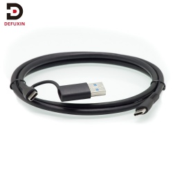 2-in-1 USB C to USB C Cable with USB 3.0 Adapter, 1m Hybrid Type C Data Cord 5Gbps, Fast Charging for MacBook iPad Pro iPhone 17