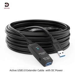 DFX USB 3.0 Active Extender Cable 10m, Black Male to Female Booster Wire with LED Indicator DC Power Port for VR Camera